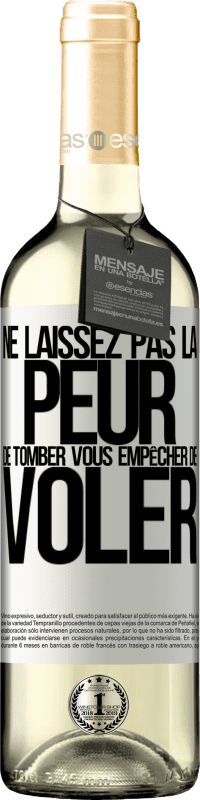 29,95 € Envoi gratuit | Vin blanc Édition WHITE Ne laissez pas la peur de tomber vous empêcher de voler Étiquette Blanche. Étiquette personnalisable Vin jeune Récolte 2024 Verdejo