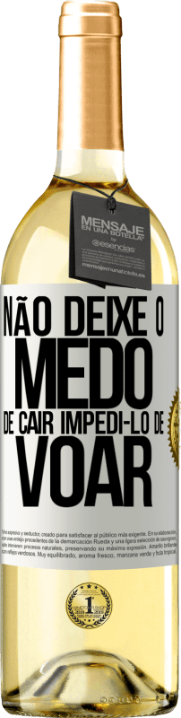 29,95 € | Vinho branco Edição WHITE Não deixe o medo de cair impedi-lo de voar Etiqueta Branca. Etiqueta personalizável Vinho jovem Colheita 2024 Verdejo