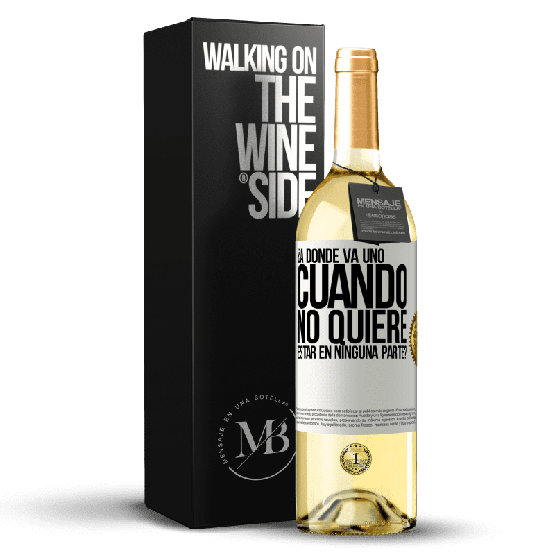 29,95 € Envío gratis | Vino Blanco Edición WHITE ¿A dónde va uno cuando no quiere estar en ninguna parte? Etiqueta Blanca. Etiqueta personalizable Vino joven Cosecha 2024 Verdejo