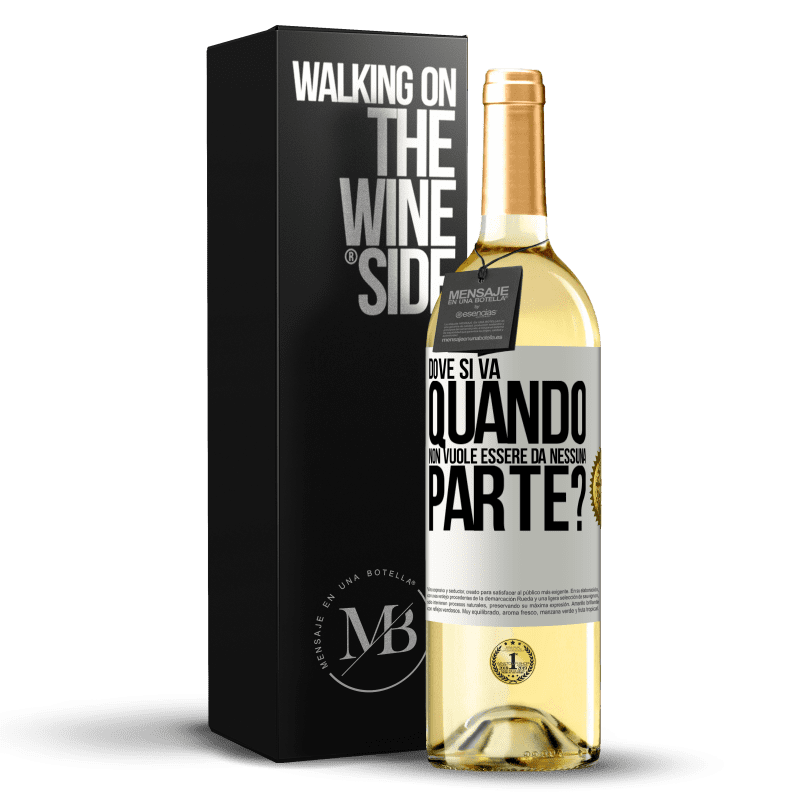 29,95 € Spedizione Gratuita | Vino bianco Edizione WHITE dove si va quando non vuole essere da nessuna parte? Etichetta Bianca. Etichetta personalizzabile Vino giovane Raccogliere 2024 Verdejo