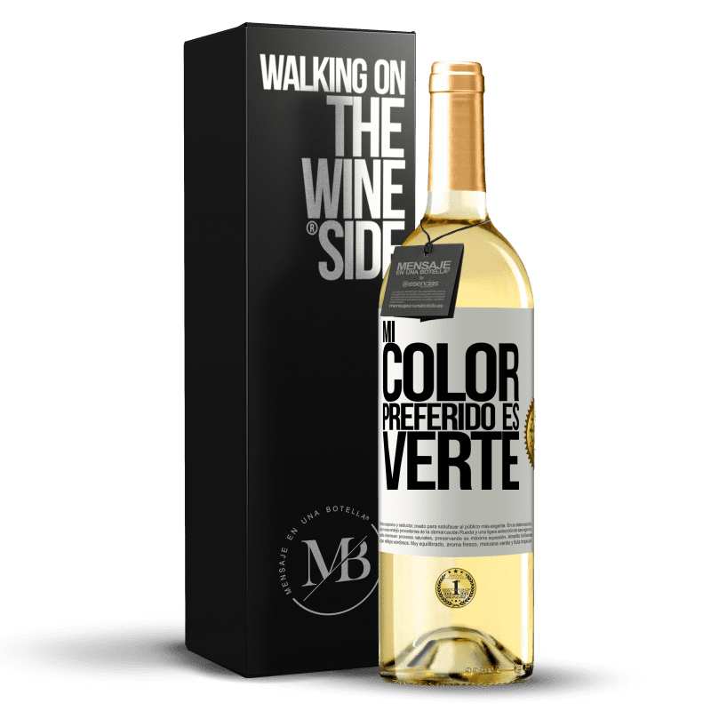 29,95 € Бесплатная доставка | Белое вино Издание WHITE Mi color preferido es: verte Белая этикетка. Настраиваемая этикетка Молодое вино Урожай 2023 Verdejo