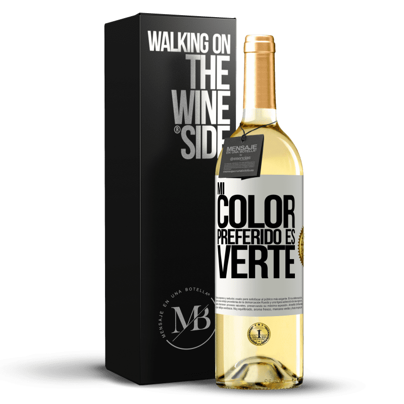 29,95 € Envío gratis | Vino Blanco Edición WHITE Mi color preferido es: verte Etiqueta Blanca. Etiqueta personalizable Vino joven Cosecha 2023 Verdejo