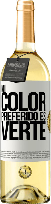 29,95 € Kostenloser Versand | Weißwein WHITE Ausgabe Mi color preferido es: verte Weißes Etikett. Anpassbares Etikett Junger Wein Ernte 2025 Verdejo