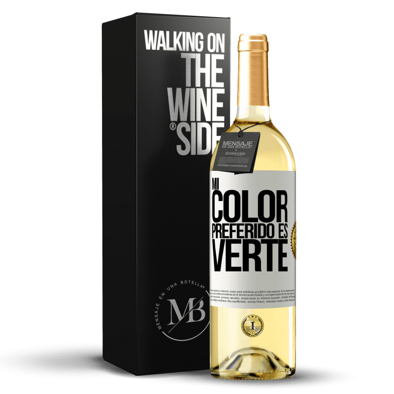29,95 € Kostenloser Versand | Weißwein WHITE Ausgabe Mi color preferido es: verte Weißes Etikett. Anpassbares Etikett Junger Wein Ernte 2023 Verdejo