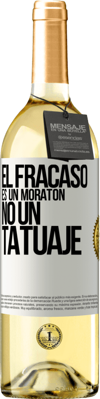 29,95 € Envío gratis | Vino Blanco Edición WHITE El fracaso es un moratón, no un tatuaje Etiqueta Blanca. Etiqueta personalizable Vino joven Cosecha 2025 Verdejo