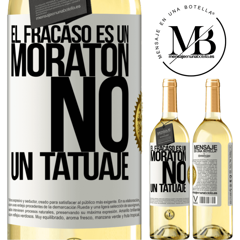 29,95 € Envoi gratuit | Vin blanc Édition WHITE L'échec est une ecchymose, pas un tatouage Étiquette Blanche. Étiquette personnalisable Vin jeune Récolte 2022 Verdejo