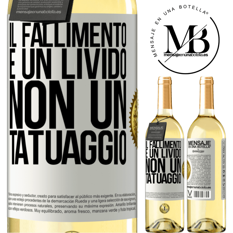 29,95 € Spedizione Gratuita | Vino bianco Edizione WHITE Il fallimento è un livido, non un tatuaggio Etichetta Bianca. Etichetta personalizzabile Vino giovane Raccogliere 2023 Verdejo