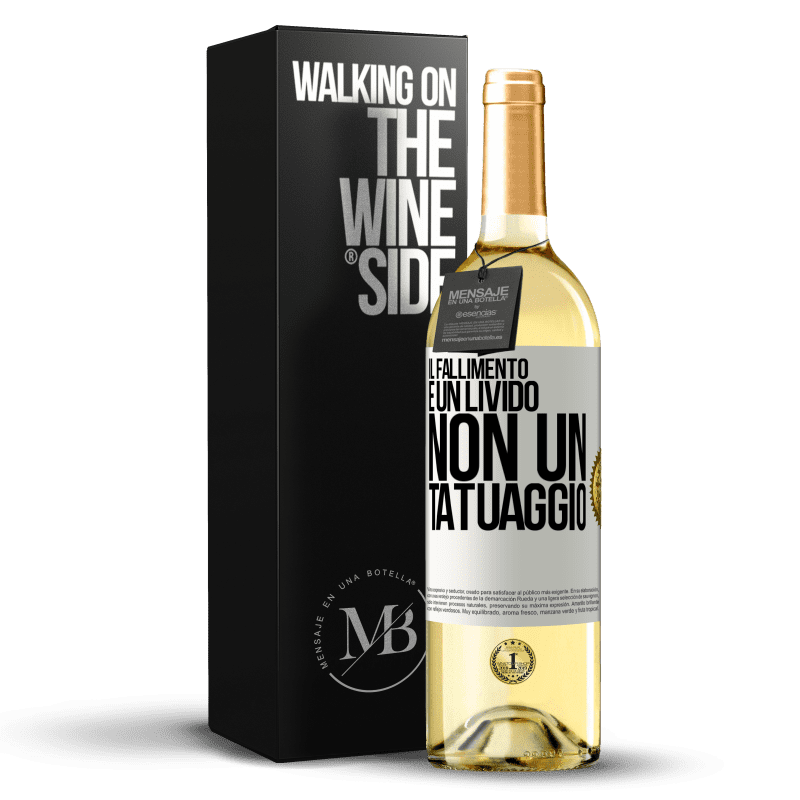 29,95 € Spedizione Gratuita | Vino bianco Edizione WHITE Il fallimento è un livido, non un tatuaggio Etichetta Bianca. Etichetta personalizzabile Vino giovane Raccogliere 2024 Verdejo