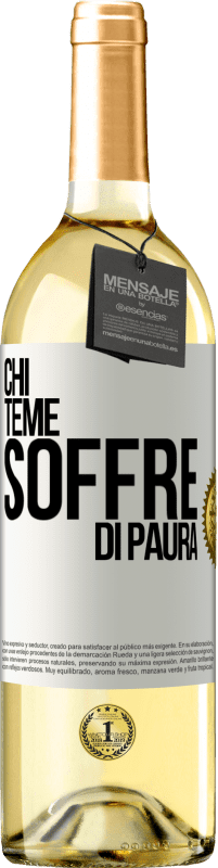 29,95 € Spedizione Gratuita | Vino bianco Edizione WHITE Chi teme, soffre di paura Etichetta Bianca. Etichetta personalizzabile Vino giovane Raccogliere 2025 Verdejo