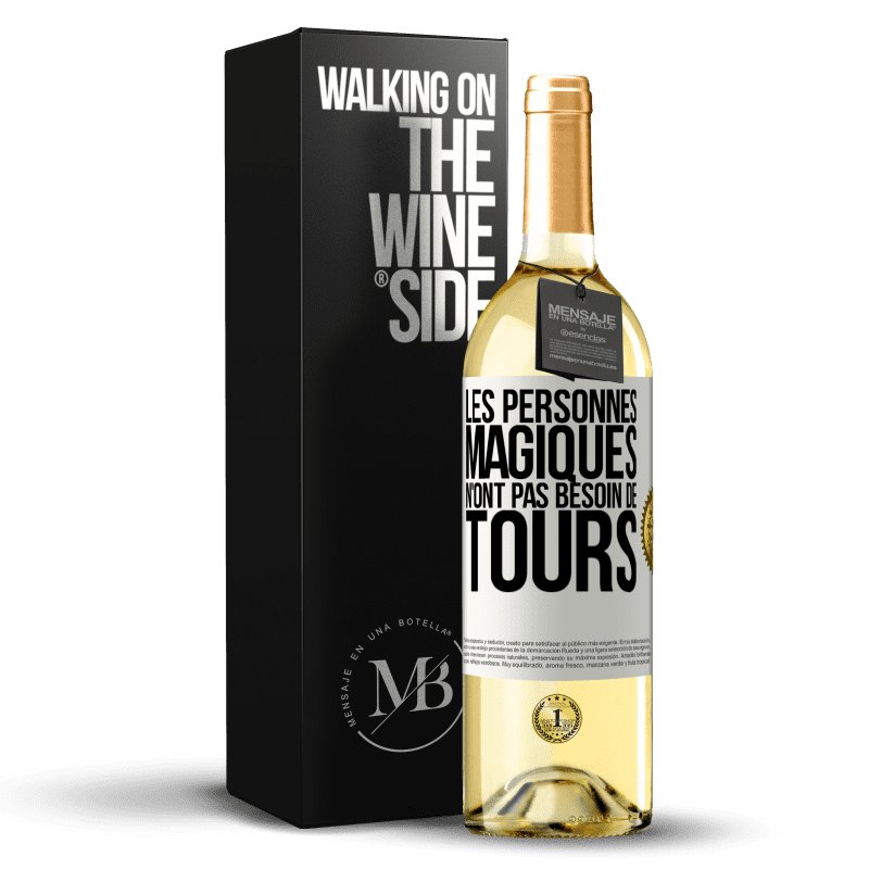 29,95 € Envoi gratuit | Vin blanc Édition WHITE Les personnes magiques n'ont pas besoin de tours Étiquette Blanche. Étiquette personnalisable Vin jeune Récolte 2024 Verdejo