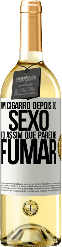29,95 € | Vinho branco Edição WHITE Um cigarro depois do sexo. Foi assim que parei de fumar Etiqueta Branca. Etiqueta personalizável Vinho jovem Colheita 2025 Verdejo