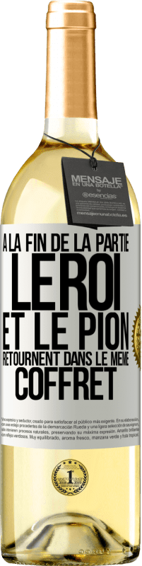 29,95 € Envoi gratuit | Vin blanc Édition WHITE A la fin de la partie le roi et le pion retournent dans le même coffret Étiquette Blanche. Étiquette personnalisable Vin jeune Récolte 2025 Verdejo