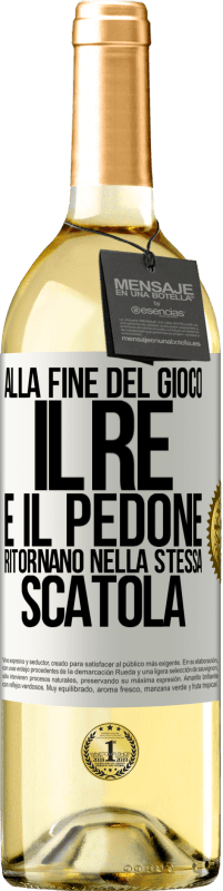 29,95 € Spedizione Gratuita | Vino bianco Edizione WHITE Alla fine del gioco, il re e il pedone ritornano nella stessa scatola Etichetta Bianca. Etichetta personalizzabile Vino giovane Raccogliere 2025 Verdejo