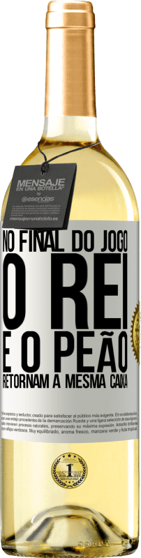 29,95 € Envio grátis | Vinho branco Edição WHITE No final do jogo, o rei e o peão retornam à mesma caixa Etiqueta Branca. Etiqueta personalizável Vinho jovem Colheita 2025 Verdejo