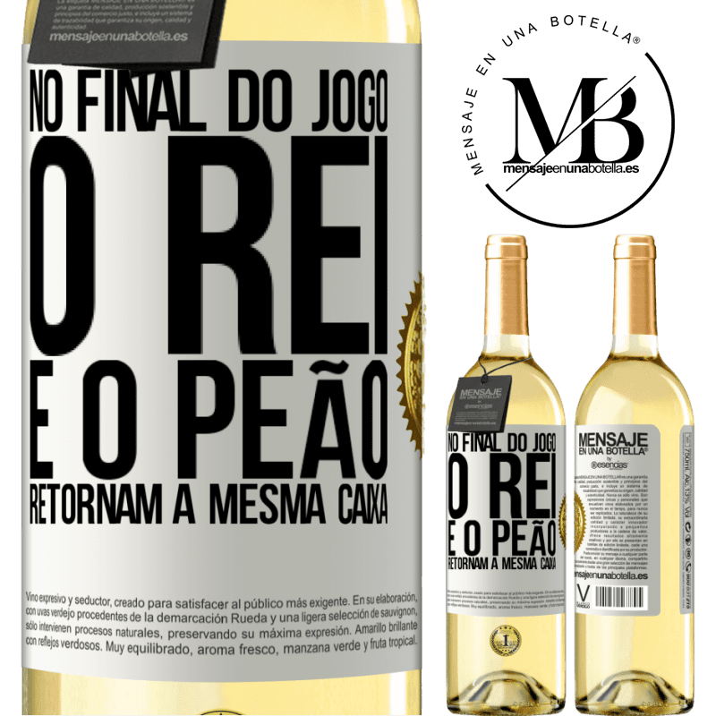 29,95 € Envio grátis | Vinho branco Edição WHITE No final do jogo, o rei e o peão retornam à mesma caixa Etiqueta Branca. Etiqueta personalizável Vinho jovem Colheita 2024 Verdejo