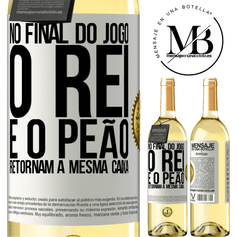 29,95 € Envio grátis | Vinho branco Edição WHITE No final do jogo, o rei e o peão retornam à mesma caixa Etiqueta Branca. Etiqueta personalizável Vinho jovem Colheita 2025 Verdejo