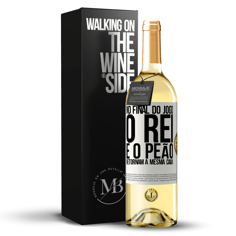 29,95 € Envio grátis | Vinho branco Edição WHITE No final do jogo, o rei e o peão retornam à mesma caixa Etiqueta Branca. Etiqueta personalizável Vinho jovem Colheita 2024 Verdejo