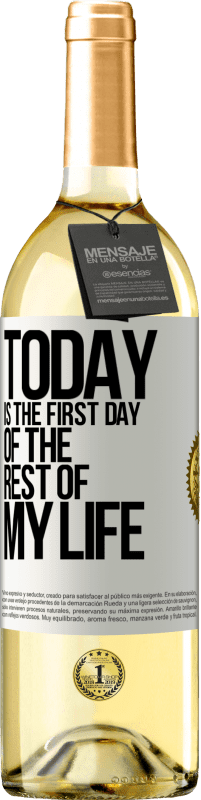 29,95 € | Белое вино Издание WHITE Сегодня первый день в моей жизни Белая этикетка. Настраиваемая этикетка Молодое вино Урожай 2023 Verdejo