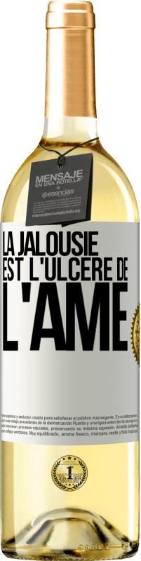 29,95 € | Vin blanc Édition WHITE La jalousie est l'ulcère de l'âme Étiquette Blanche. Étiquette personnalisable Vin jeune Récolte 2023 Verdejo
