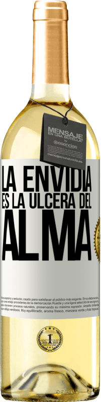 29,95 € | Vino Blanco Edición WHITE La envidia es la úlcera del alma Etiqueta Blanca. Etiqueta personalizable Vino joven Cosecha 2023 Verdejo