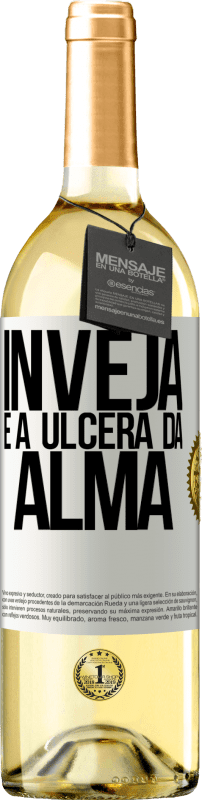 29,95 € | Vinho branco Edição WHITE Inveja é a úlcera da alma Etiqueta Branca. Etiqueta personalizável Vinho jovem Colheita 2023 Verdejo