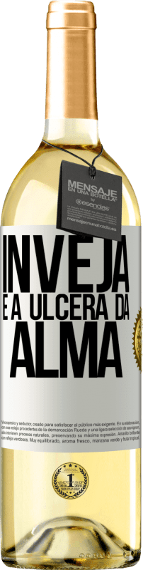 29,95 € | Vinho branco Edição WHITE Inveja é a úlcera da alma Etiqueta Branca. Etiqueta personalizável Vinho jovem Colheita 2025 Verdejo