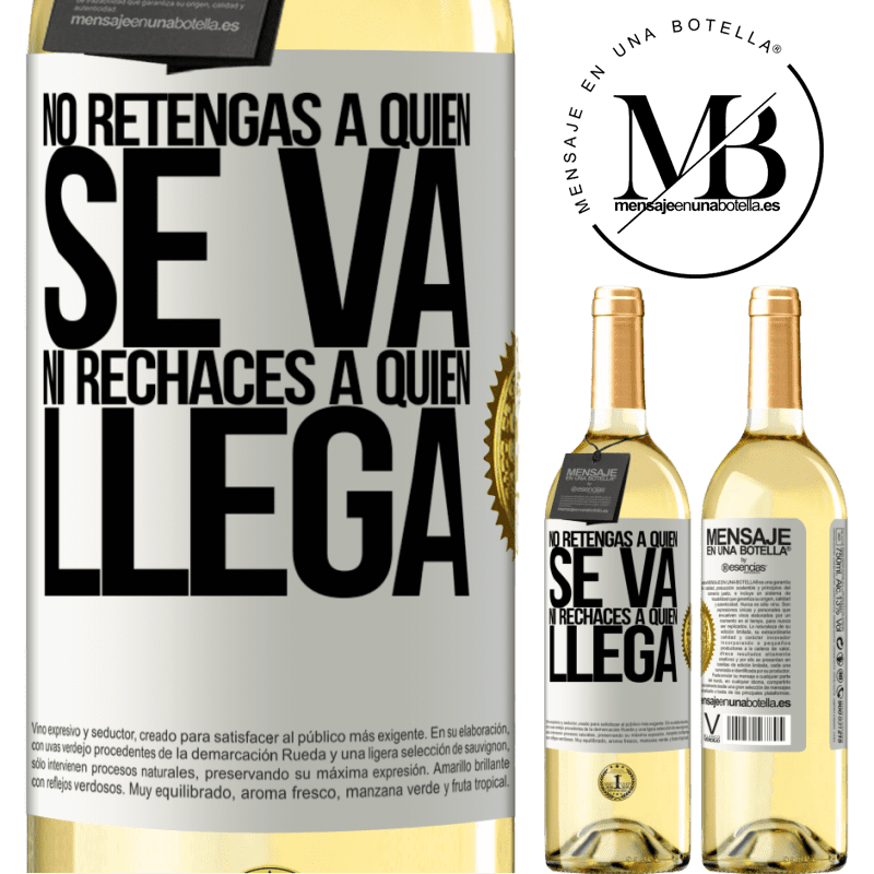 29,95 € Envoi gratuit | Vin blanc Édition WHITE Ne retenez pas qui part et ne rejetez pas qui vient Étiquette Blanche. Étiquette personnalisable Vin jeune Récolte 2022 Verdejo