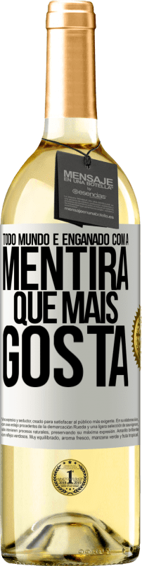 29,95 € | Vinho branco Edição WHITE Todo mundo é enganado com a mentira que mais gosta Etiqueta Branca. Etiqueta personalizável Vinho jovem Colheita 2024 Verdejo