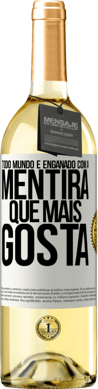 29,95 € | Vinho branco Edição WHITE Todo mundo é enganado com a mentira que mais gosta Etiqueta Branca. Etiqueta personalizável Vinho jovem Colheita 2025 Verdejo