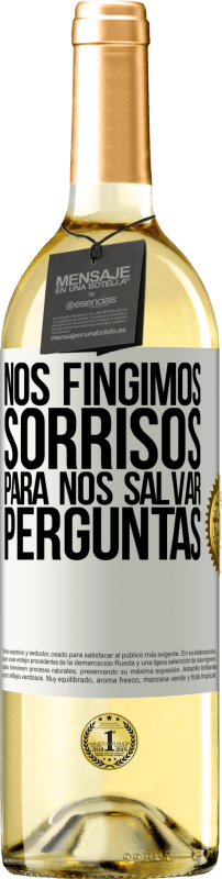 29,95 € | Vinho branco Edição WHITE Nós fingimos sorrisos para nos salvar perguntas Etiqueta Branca. Etiqueta personalizável Vinho jovem Colheita 2025 Verdejo