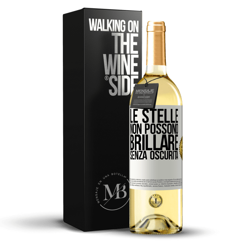 29,95 € Spedizione Gratuita | Vino bianco Edizione WHITE Le stelle non possono brillare senza oscurità Etichetta Bianca. Etichetta personalizzabile Vino giovane Raccogliere 2024 Verdejo