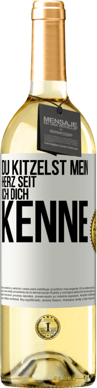 29,95 € Kostenloser Versand | Weißwein WHITE Ausgabe Du kitzelst mein Herz seit ich dich kenne Weißes Etikett. Anpassbares Etikett Junger Wein Ernte 2025 Verdejo