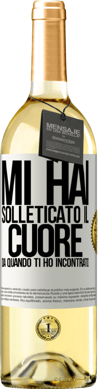 29,95 € Spedizione Gratuita | Vino bianco Edizione WHITE Mi hai solleticato il cuore da quando ti ho incontrato Etichetta Bianca. Etichetta personalizzabile Vino giovane Raccogliere 2025 Verdejo