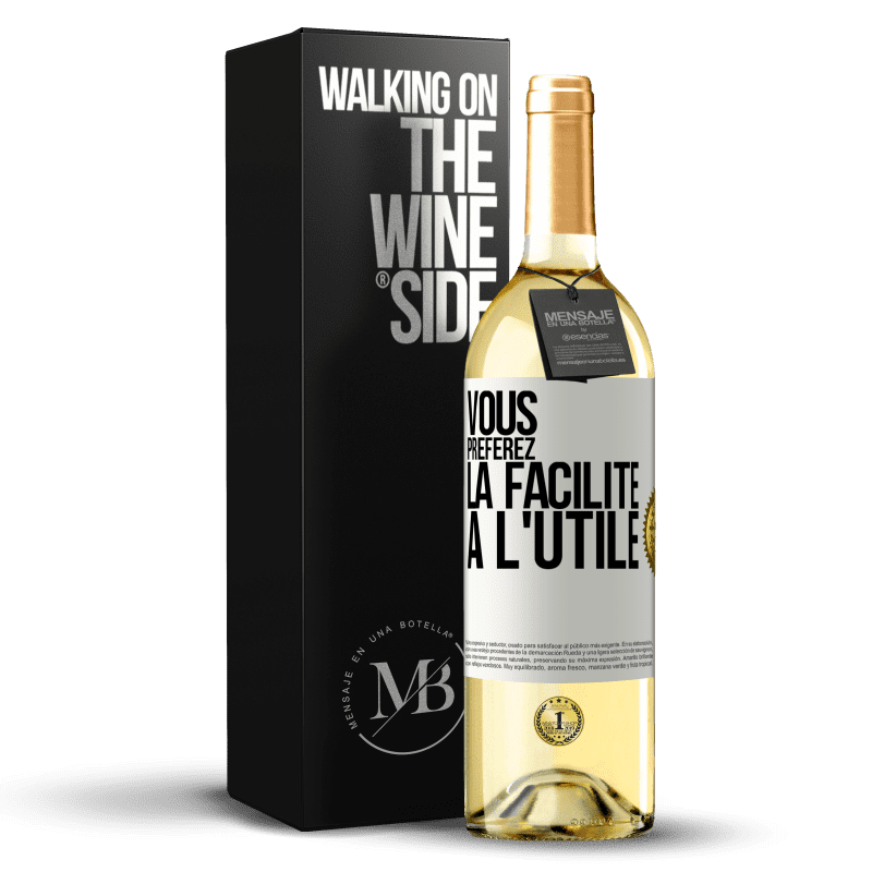 29,95 € Envoi gratuit | Vin blanc Édition WHITE Vous préférez la facilité à l'utile Étiquette Blanche. Étiquette personnalisable Vin jeune Récolte 2023 Verdejo