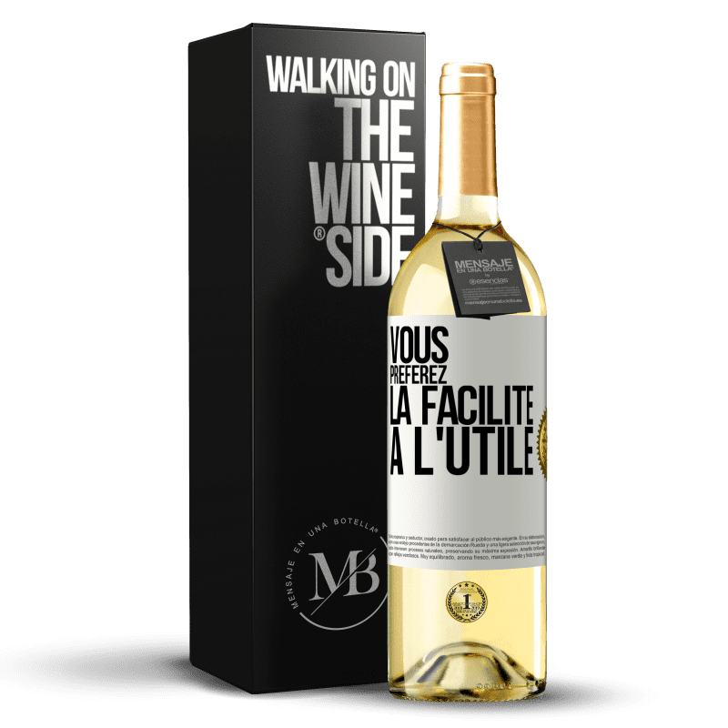 29,95 € Envoi gratuit | Vin blanc Édition WHITE Vous préférez la facilité à l'utile Étiquette Blanche. Étiquette personnalisable Vin jeune Récolte 2024 Verdejo