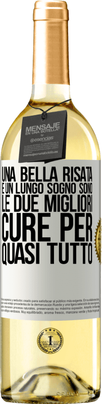 29,95 € | Vino bianco Edizione WHITE Una bella risata e un lungo sogno sono le due migliori cure per quasi tutto Etichetta Bianca. Etichetta personalizzabile Vino giovane Raccogliere 2025 Verdejo