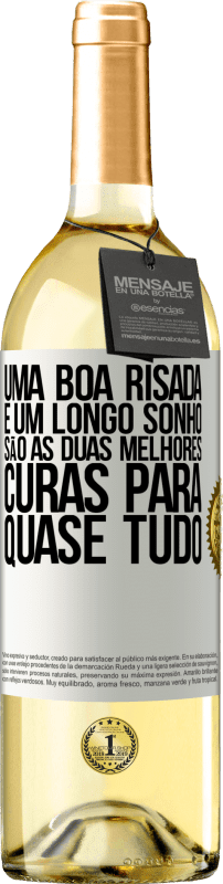 29,95 € | Vinho branco Edição WHITE Uma boa risada e um longo sonho são as duas melhores curas para quase tudo Etiqueta Branca. Etiqueta personalizável Vinho jovem Colheita 2024 Verdejo