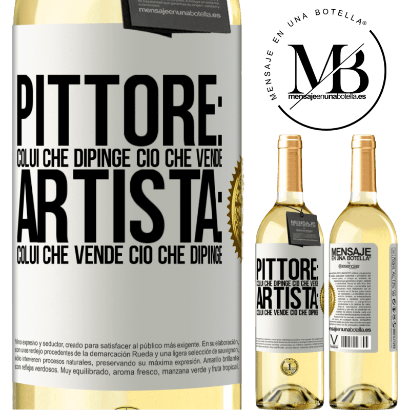29,95 € Spedizione Gratuita | Vino bianco Edizione WHITE Pittore: colui che dipinge ciò che vende. Artista: colui che vende ciò che dipinge Etichetta Bianca. Etichetta personalizzabile Vino giovane Raccogliere 2024 Verdejo