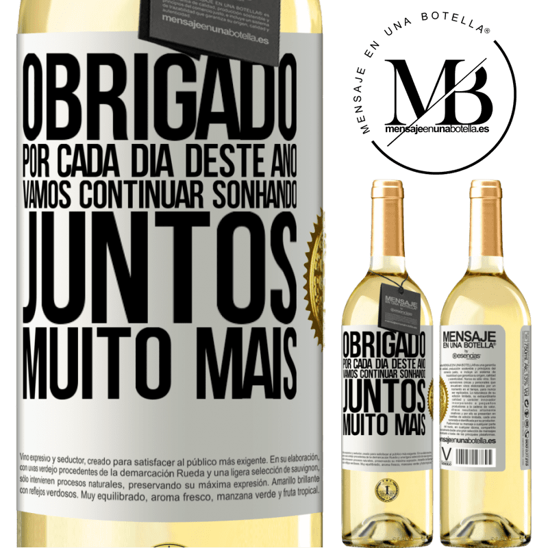 29,95 € Envio grátis | Vinho branco Edição WHITE Obrigado por cada dia deste ano. Vamos continuar sonhando juntos muito mais Etiqueta Branca. Etiqueta personalizável Vinho jovem Colheita 2023 Verdejo