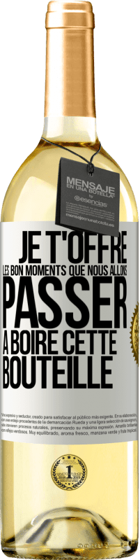 29,95 € | Vin blanc Édition WHITE Je t'offre les bon moments que nous allons passer à boire cette bouteille Étiquette Blanche. Étiquette personnalisable Vin jeune Récolte 2023 Verdejo