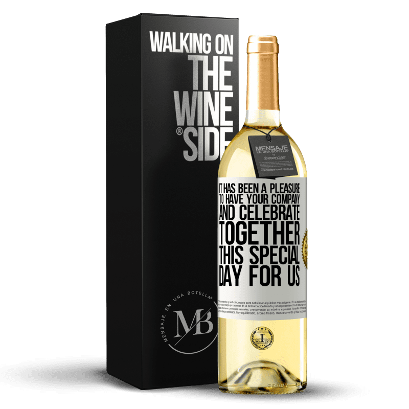 29,95 € Free Shipping | White Wine WHITE Edition It has been a pleasure to have your company and celebrate together this special day for us White Label. Customizable label Young wine Harvest 2024 Verdejo