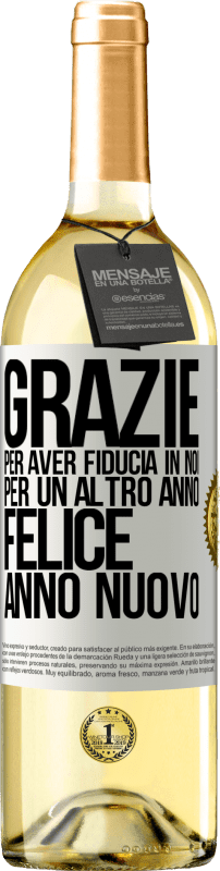 29,95 € Spedizione Gratuita | Vino bianco Edizione WHITE Grazie per aver fiducia in noi per un altro anno. Felice anno nuovo Etichetta Bianca. Etichetta personalizzabile Vino giovane Raccogliere 2025 Verdejo