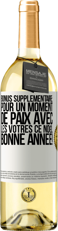 29,95 € | Vin blanc Édition WHITE Bonus supplémentaire: Pour un moment de paix avec les vôtres ce Noël. Bonne année! Étiquette Blanche. Étiquette personnalisable Vin jeune Récolte 2025 Verdejo