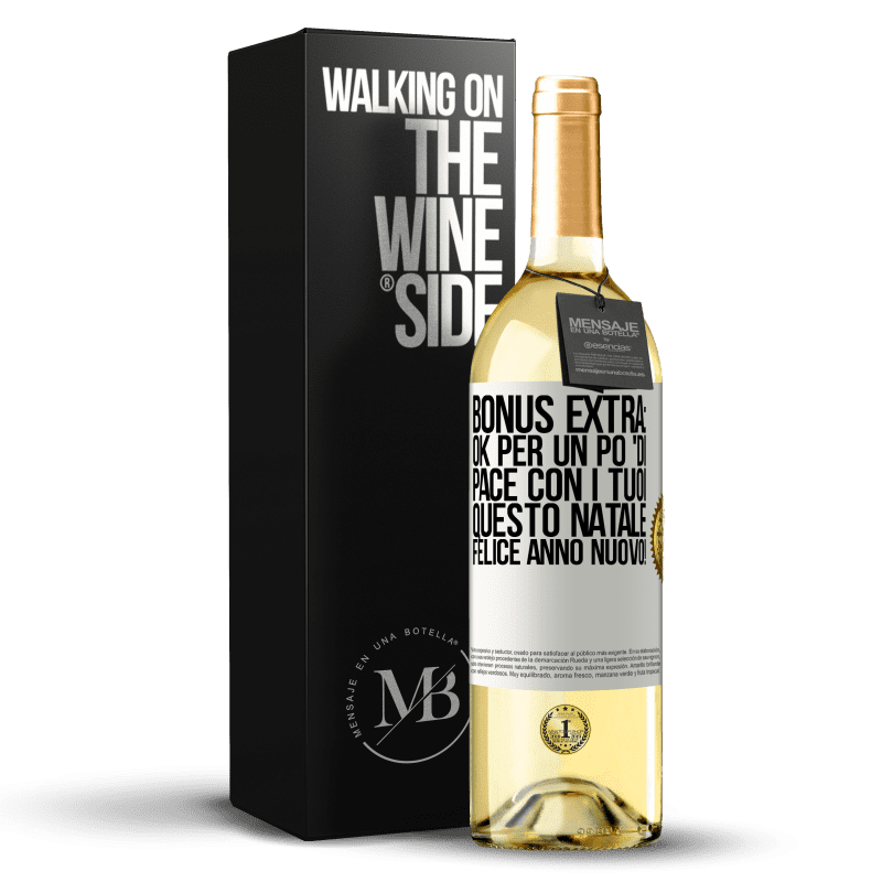 29,95 € Spedizione Gratuita | Vino bianco Edizione WHITE Bonus extra: Ok per un po 'di pace con i tuoi questo Natale. Felice anno nuovo! Etichetta Bianca. Etichetta personalizzabile Vino giovane Raccogliere 2024 Verdejo