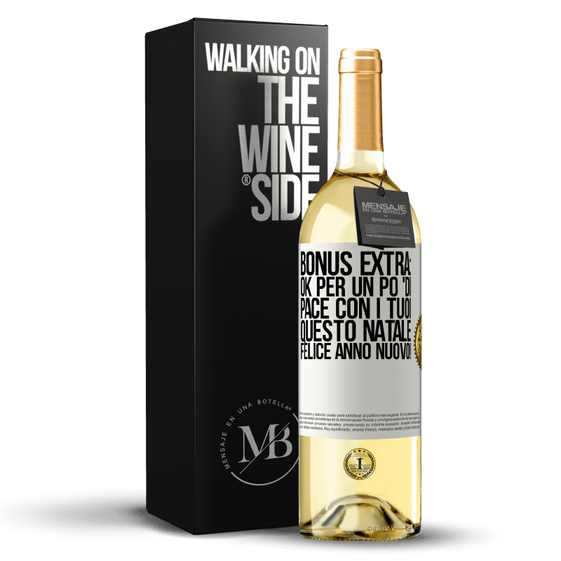 29,95 € Spedizione Gratuita | Vino bianco Edizione WHITE Bonus extra: Ok per un po 'di pace con i tuoi questo Natale. Felice anno nuovo! Etichetta Bianca. Etichetta personalizzabile Vino giovane Raccogliere 2025 Verdejo