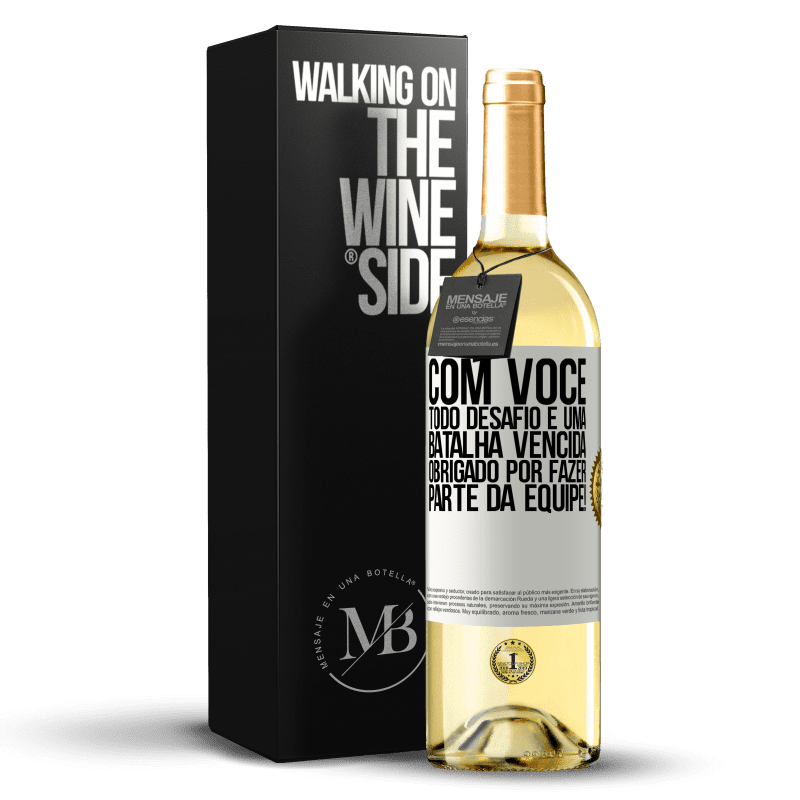 29,95 € Envio grátis | Vinho branco Edição WHITE Com você, todo desafio é uma batalha vencida. Obrigado por fazer parte da equipe! Etiqueta Branca. Etiqueta personalizável Vinho jovem Colheita 2024 Verdejo