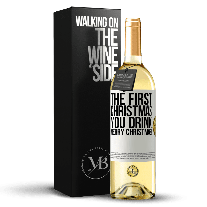 29,95 € Free Shipping | White Wine WHITE Edition The first Christmas you drink. Merry Christmas! White Label. Customizable label Young wine Harvest 2023 Verdejo
