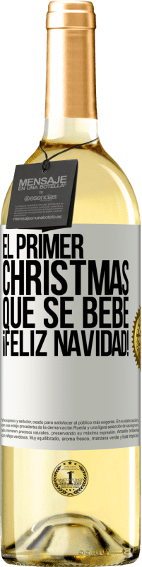 29,95 € | Vino Blanco Edición WHITE El primer christmas que se bebe. Feliz navidad! Etiqueta Blanca. Etiqueta personalizable Vino joven Cosecha 2024 Verdejo