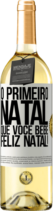 29,95 € | Vinho branco Edição WHITE O primeiro Natal que você bebe. Feliz Natal! Etiqueta Branca. Etiqueta personalizável Vinho jovem Colheita 2025 Verdejo