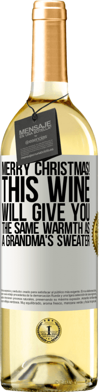 29,95 € | Белое вино Издание WHITE Счастливого Рождества! Это вино подарит вам такое же тепло, как бабушкин свитер Белая этикетка. Настраиваемая этикетка Молодое вино Урожай 2023 Verdejo